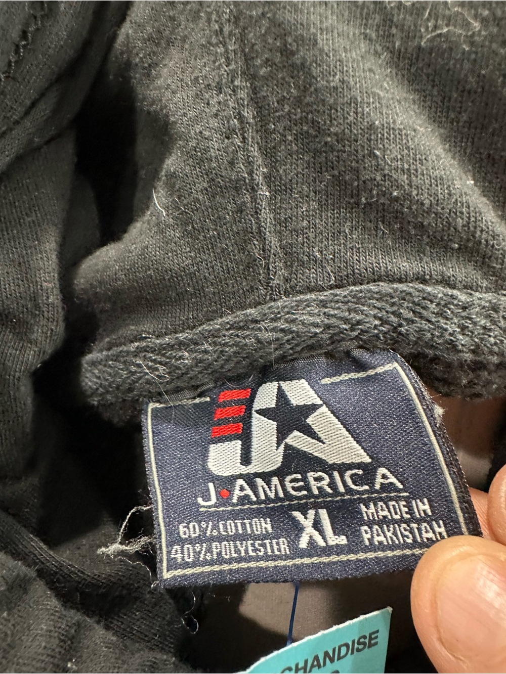 J. America burton Black Pullover Hoodie with Blue Graphic - Picture 2 of 2